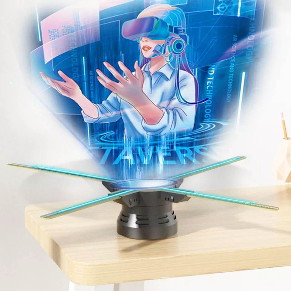 مروحة هولوجرام إعلانية هولوجرام ثلاثية الأبعاد مقاس 100 سم